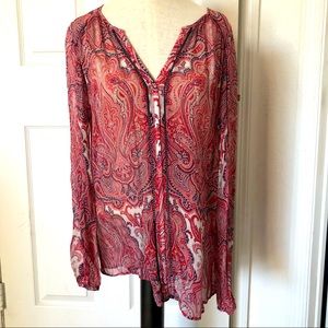 lucky brand red blouse